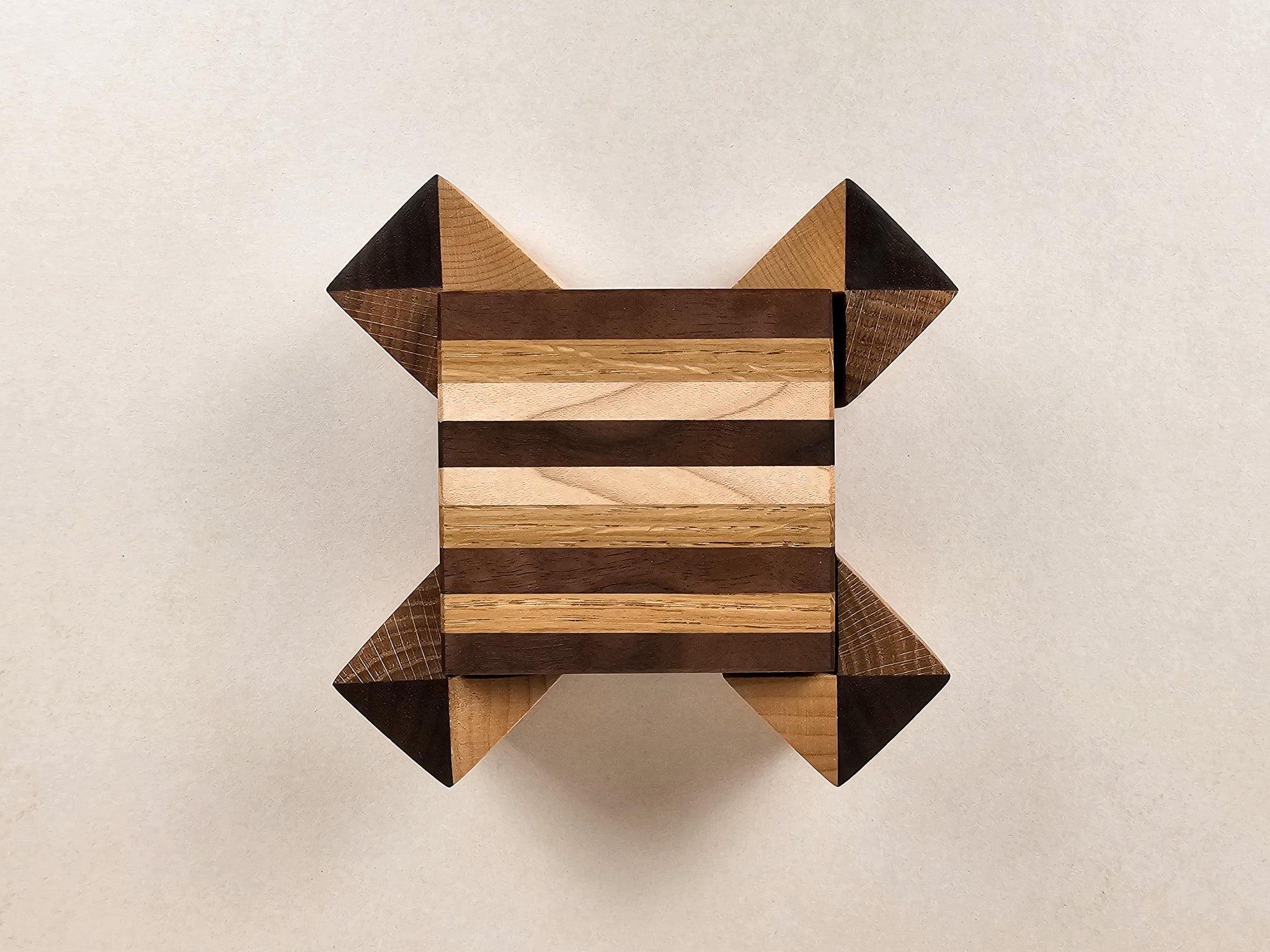 Artisan Stripe Coaster Set | Walnut, Maple & Oak