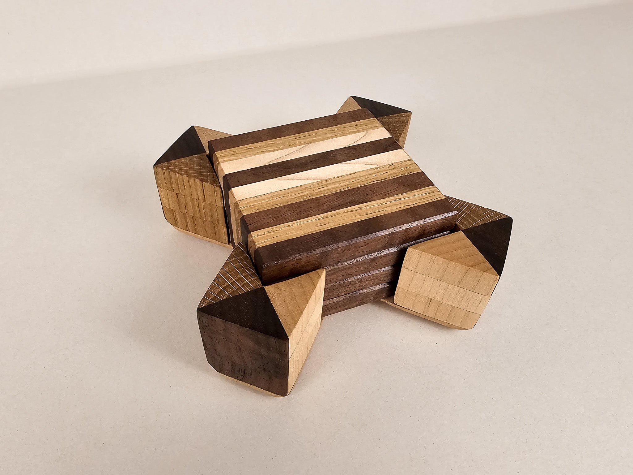 Artisan Stripe Coaster Set | Walnut, Maple & Oak