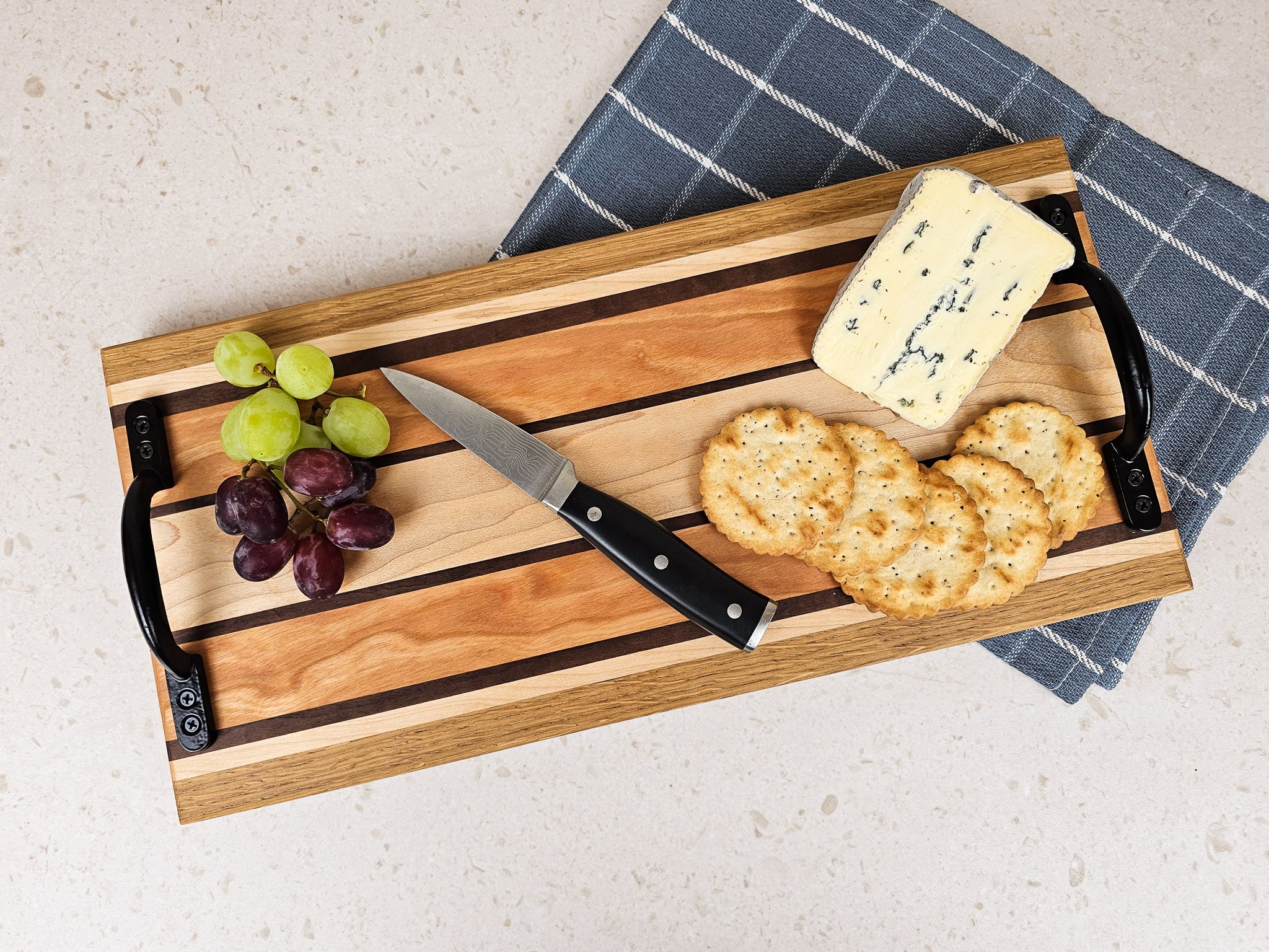 Artisan Stripe Serving Board | Maple, Cherry, Oak & Walnut