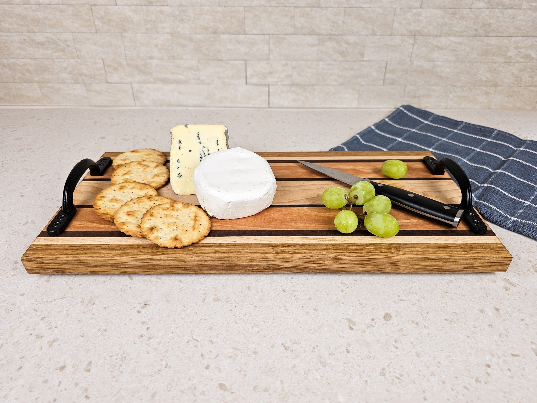 Artisan Stripe Serving Board | Maple, Cherry, Oak & Walnut