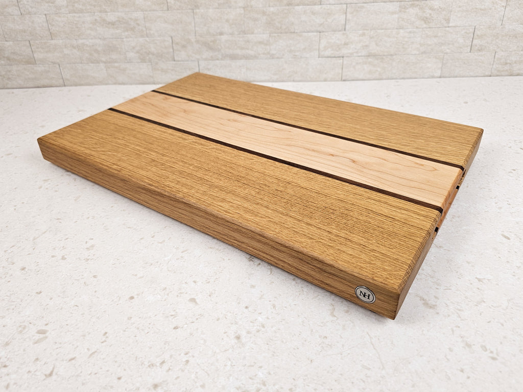Classic Stripe Cutting Board | Oak, Maple & Walnut | Medium