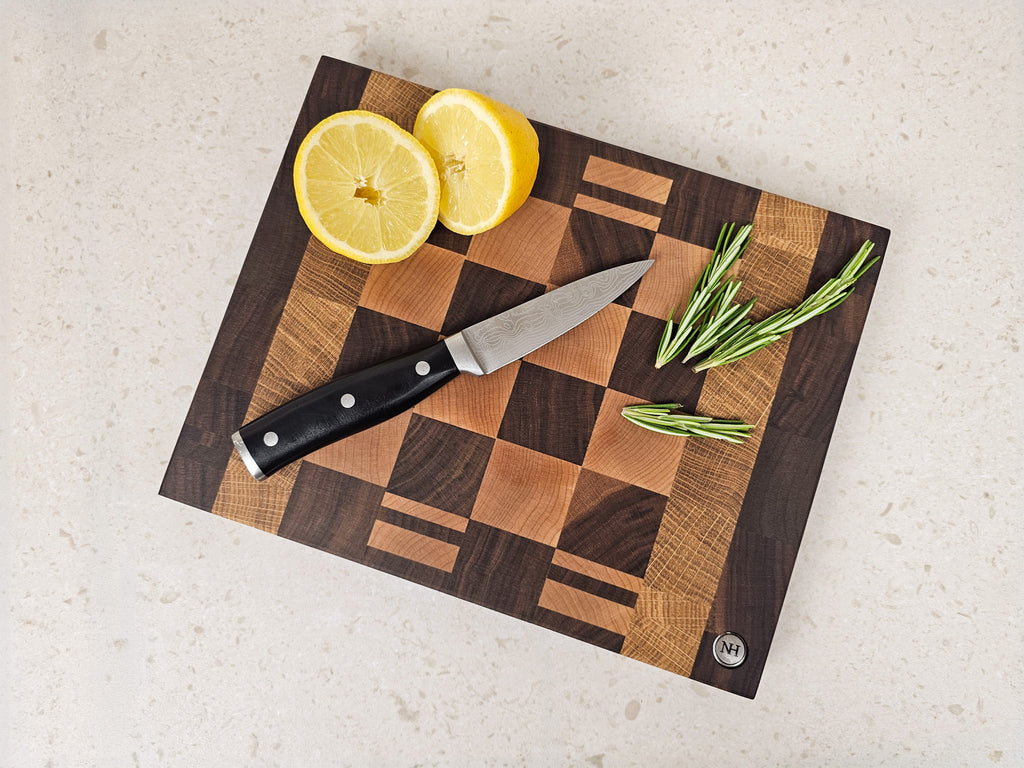 Signature Patchwork Board | Walnut, Maple & Oak | Compact
