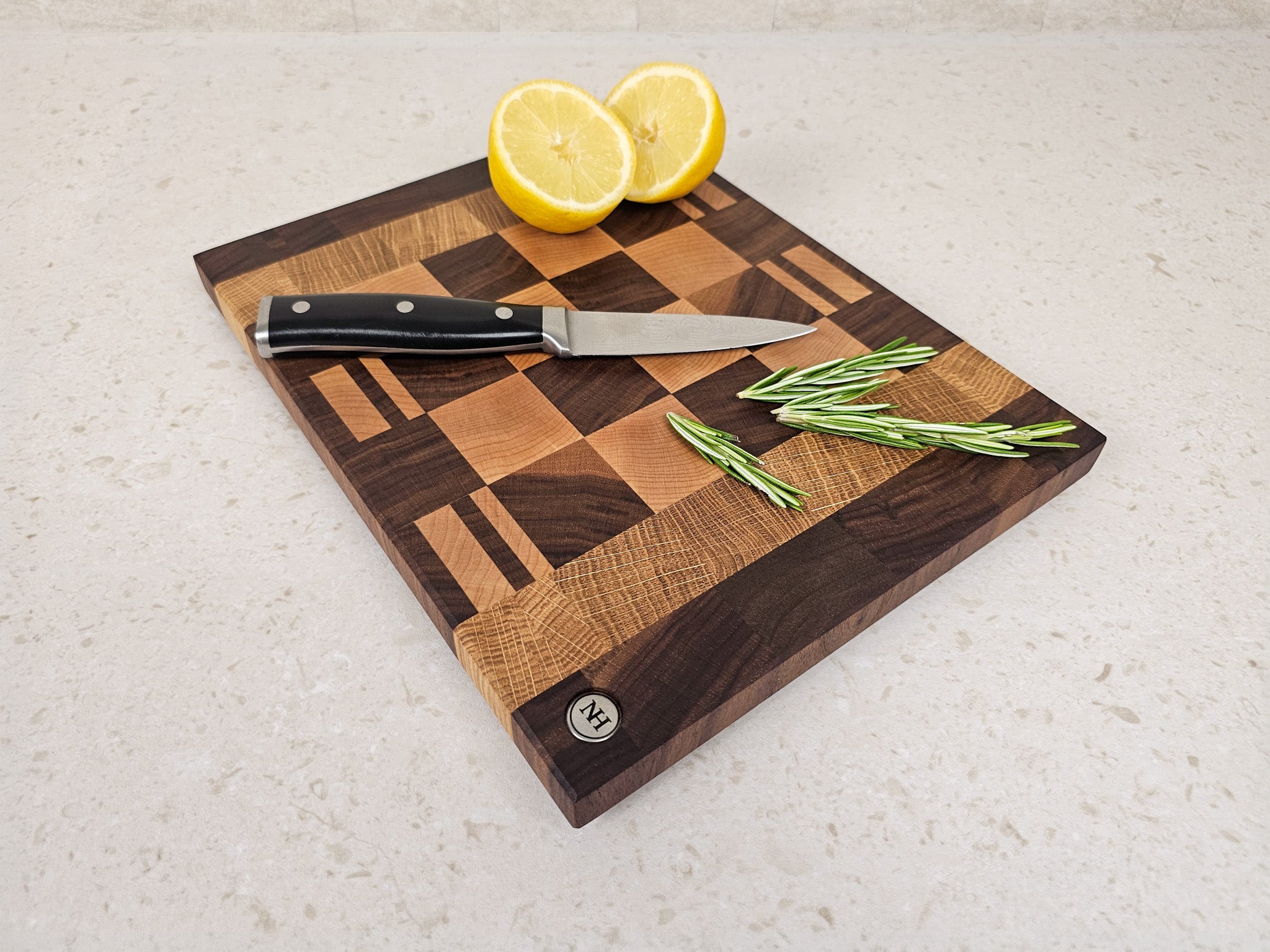Signature Patchwork Board | Walnut, Maple & Oak | Compact