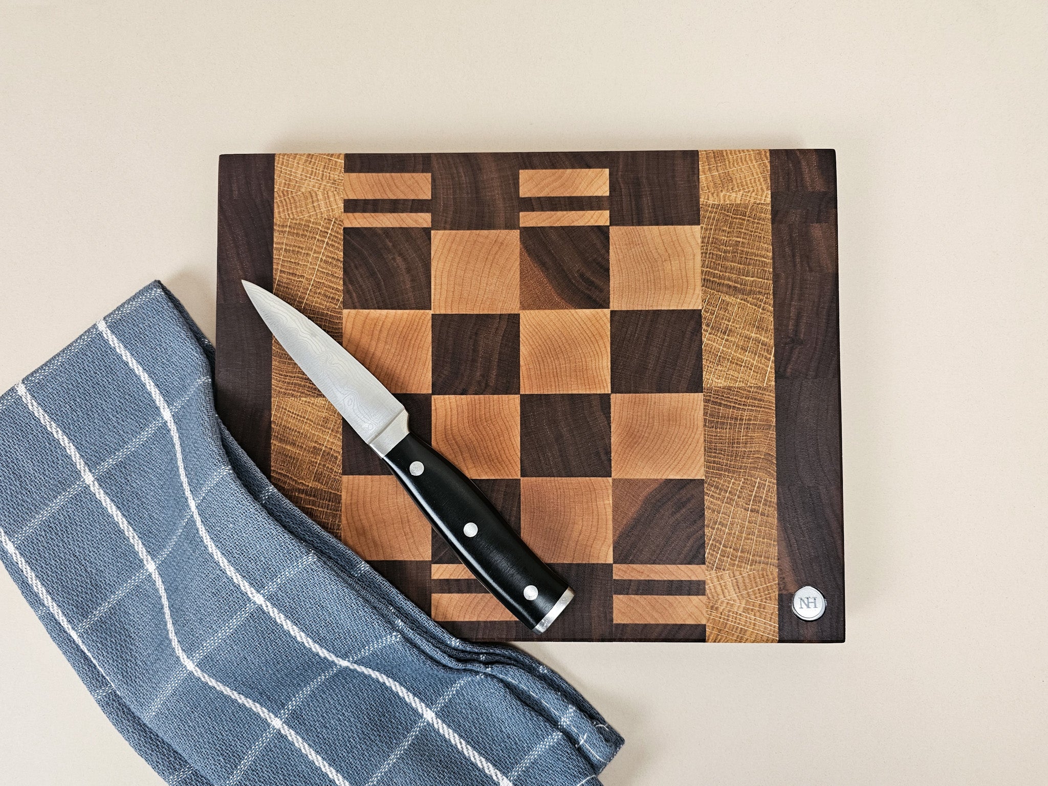 Signature Patchwork Board | Walnut, Maple & Oak | Compact