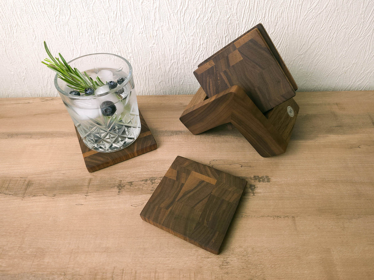 Signature Coaster Set | Walnut