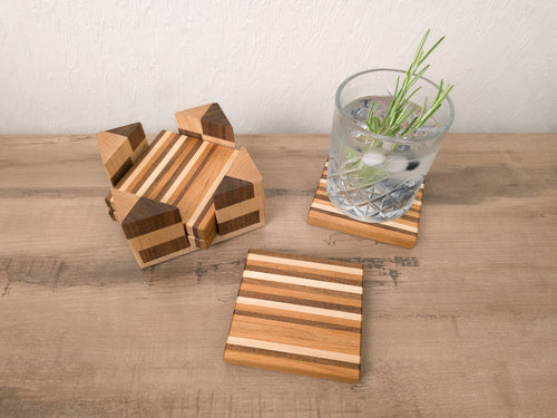 Artisan Coaster Set | Walnut, Maple, Cherry, Oak