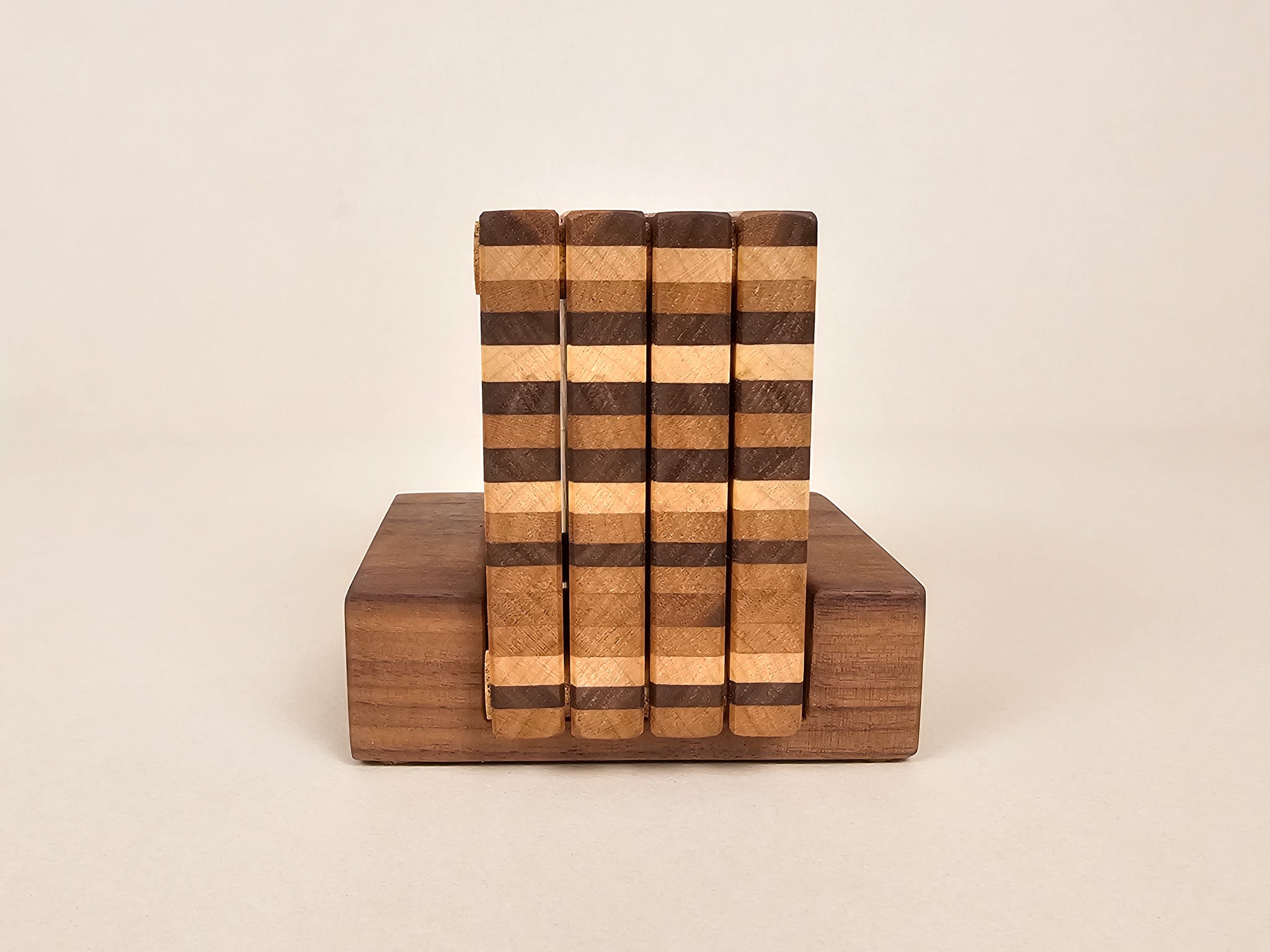 Pinstripe Coaster Set | Walnut, Maple, Cherry, Oak